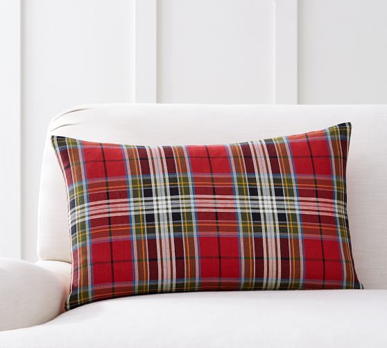 Houndstooth Reversible Plaid Lumbar Pillow Cover Pottery Barn