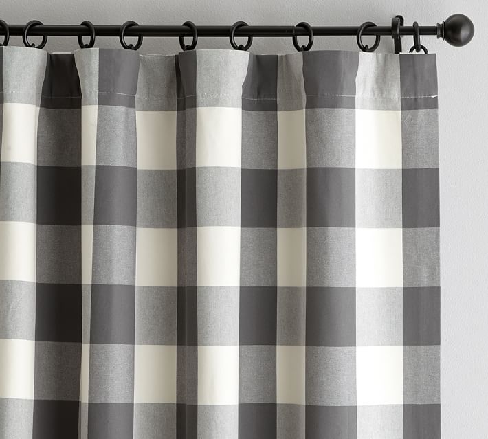 Buffalo Check Curtain Gray Pottery Barn
