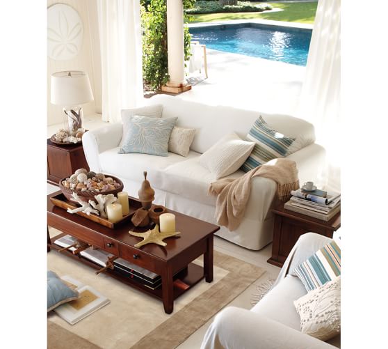 Twill Separate Seat Tailored Loose Fit Slipcover Pottery Barn View In Room