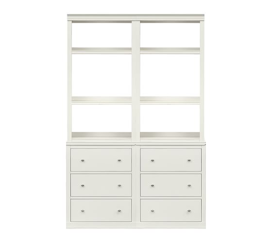 Bookshelves Bookcases Ladder Pottery Barn Logan Bookcase With Drawers