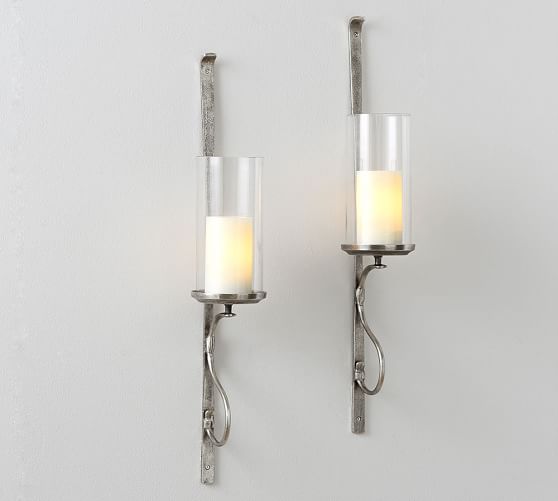 Artisanal WallMount Candleholder Silver Pottery Barn