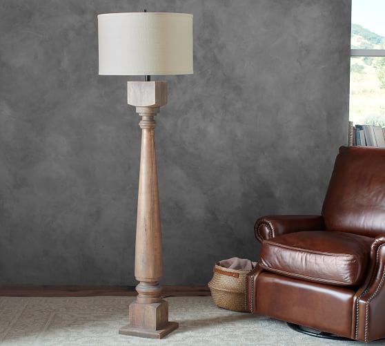 Finn Turned Wood Floor Lamp Base Pottery Barn Finn Turned Wood Floor Lamp Base
