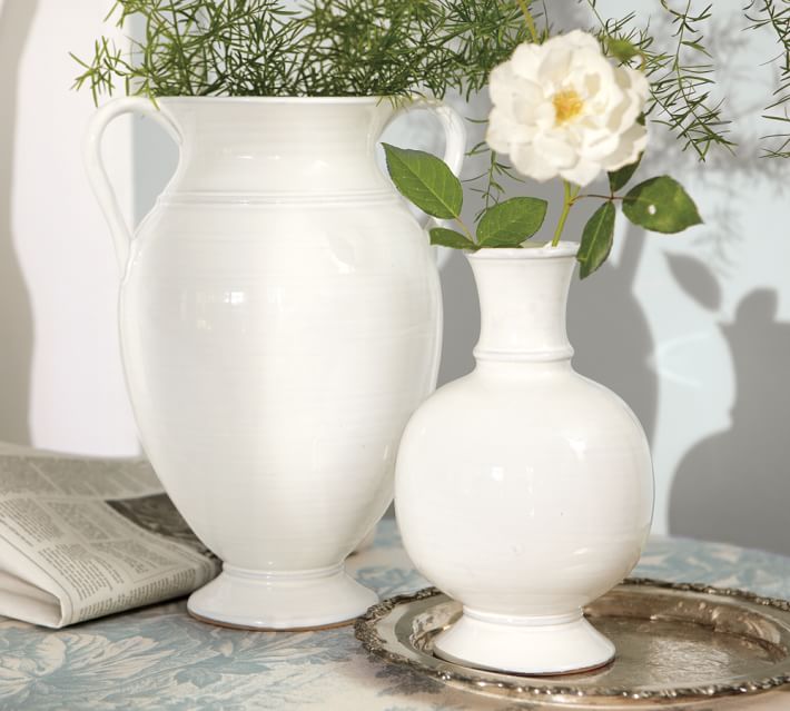 Rustic White Vases Pottery Barn