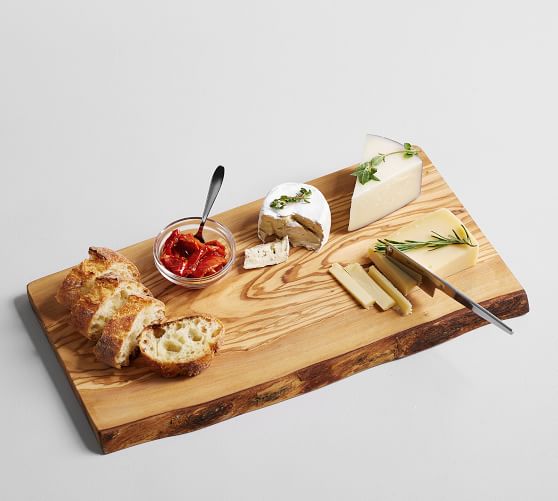 Olive Wood Rustic Edge Cheese Board Pottery Barn
