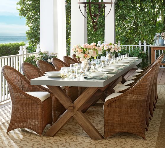 Abbott Zinc Top Rectangular Dining Table Palmetto Chair Set Detailed View Alternate