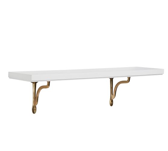 Sarah Bartholomew Nola Shelf With Brackets White Gold Pottery Barn Sarah Bartholomew Nola Shelf With Brackets White Gold Saved View Larger Roll Over Image To Zoom