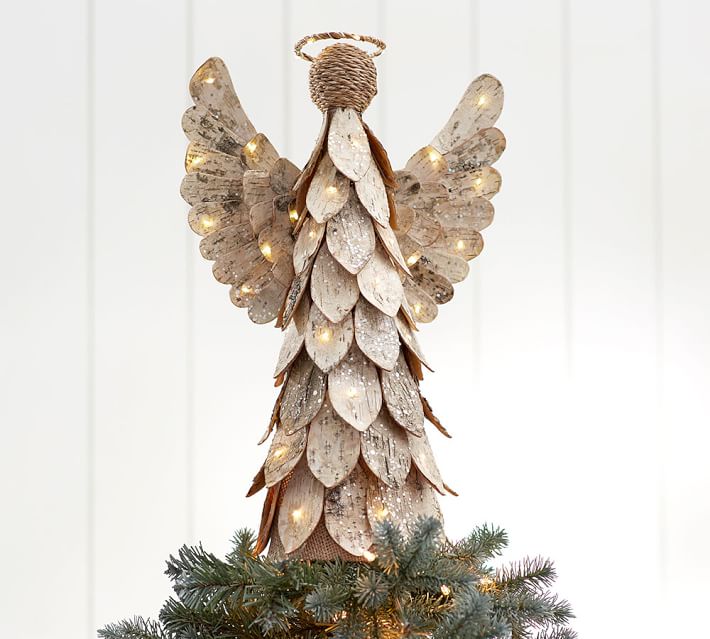 Lit Birch Angel Topper Pottery Barn