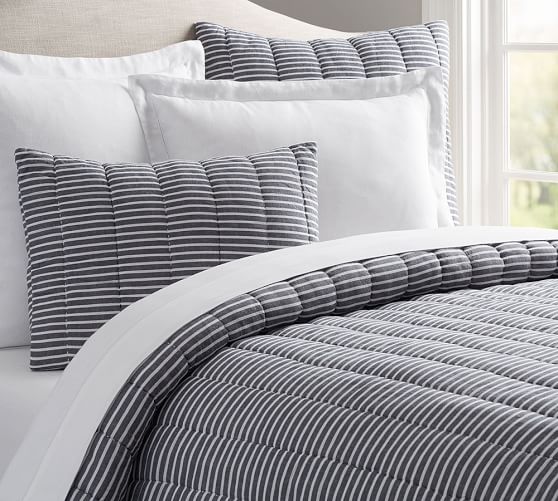 Mini Stripe Comforter & Sham Pottery Barn