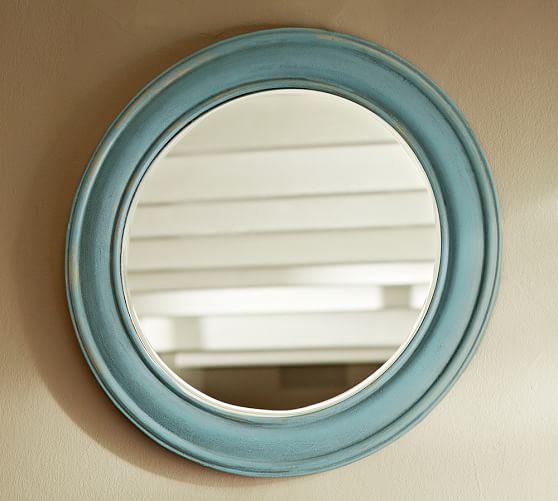 Antiqued Painted Round Mirror Pottery Barn