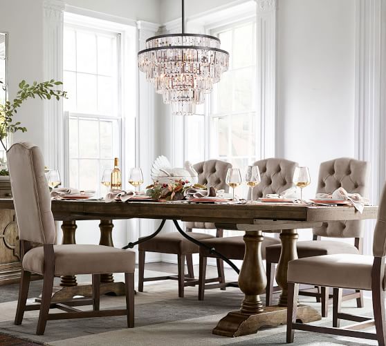 Lorraine Extending Dining Table Hewn Oak Pottery Barn Null