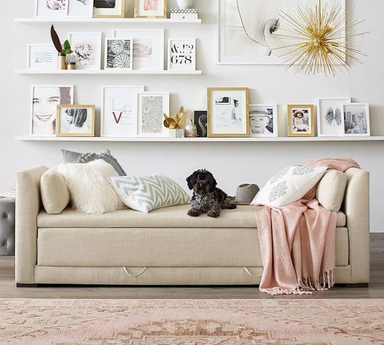 Luna Upholstered Daybed Sleeper | Pottery Barn