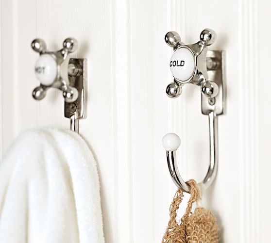Ceramic "Hot" & "Cold" Hook Pottery Barn
