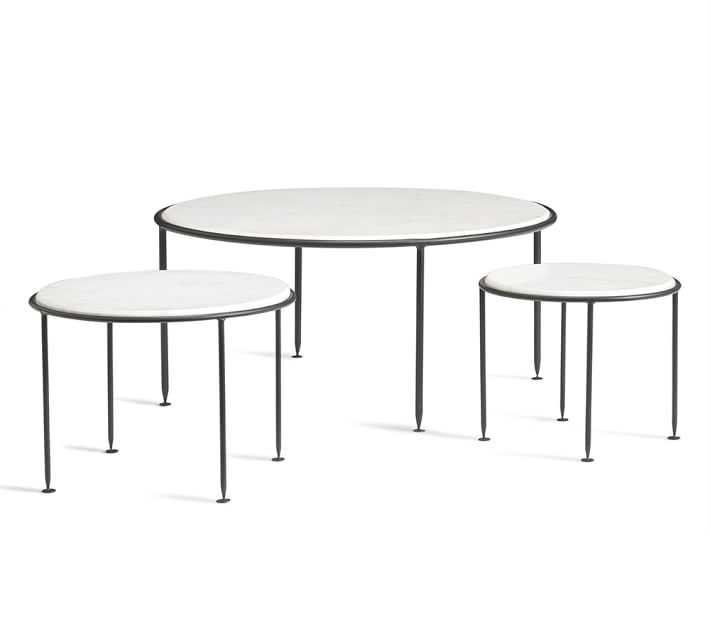 Louise Marble Top Nesting Tables Set Of 3 Pottery Barn