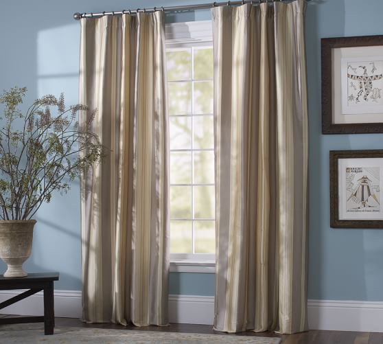 Cole Stripe Silk Drape Pottery Barn Alternate View