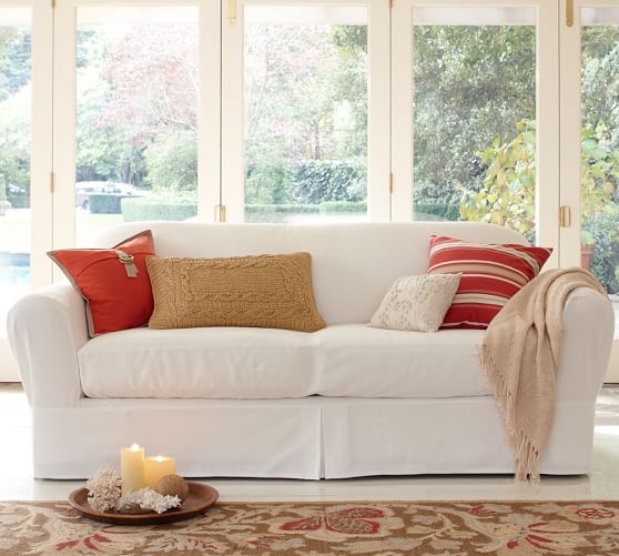 Twill Separate Seat Tailored Loose Fit Slipcover Pottery Barn Scroll To Next Item