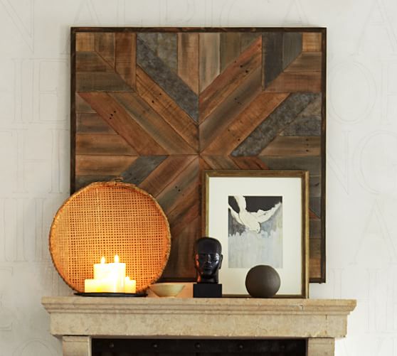 Planked Quilt Square Wall Art Pottery Barn Planked Quilt Square Wall Art