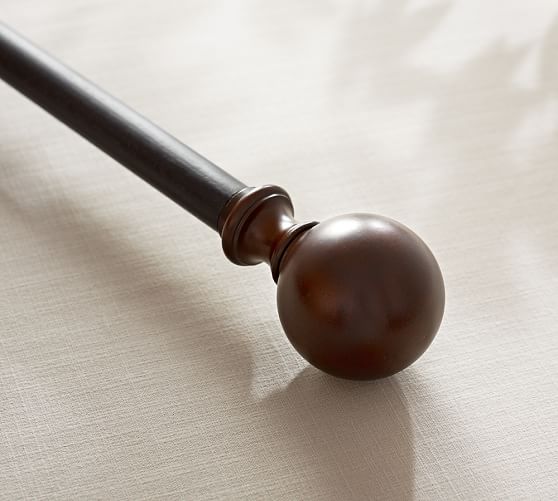 CastIron Wood Ball Finial Curtain Rod Pottery Barn