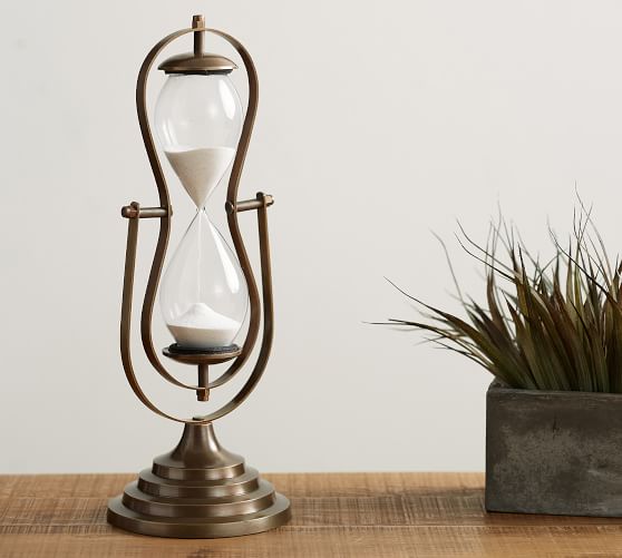 Hourglass On Brass Stand Pottery Barn