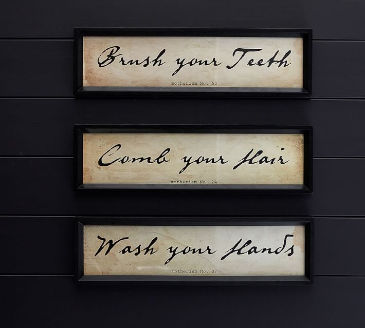 Alder Wood Bathroom Wall Art Set Of 3 Pottery Barn