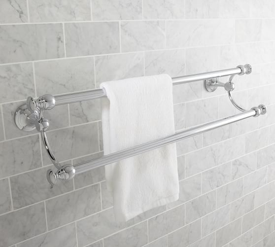Mercer Double Towel Bar Pottery Barn Mercer Double Towel Bar