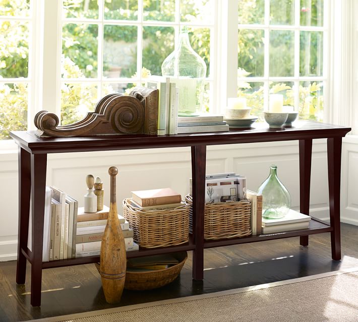 Table Under Window Design Ideas Metropolitan Long Console Table Pottery Barn Fold Down Under The Window