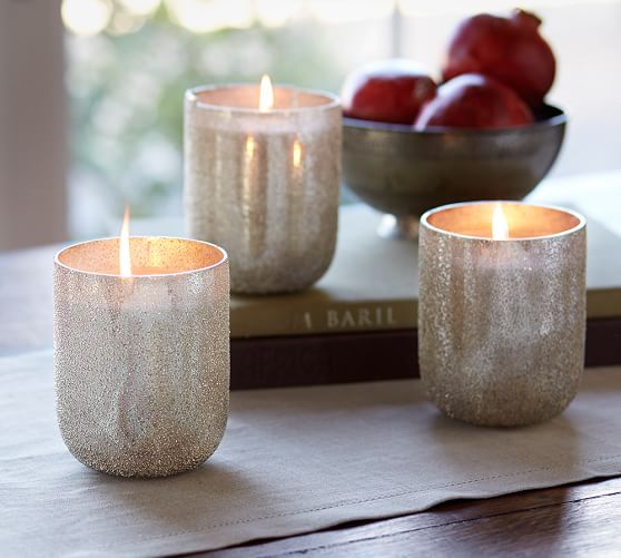 Textured Silver Scented Candle Pot Pottery Barn Textured Silver Scented Candle Pot