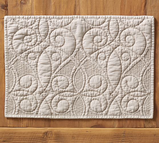 washed cotton quilted placemat pottery barn
