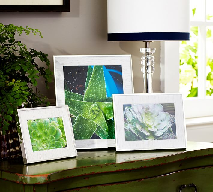 Sheer Linen Silver Plated Frames Pottery Barn