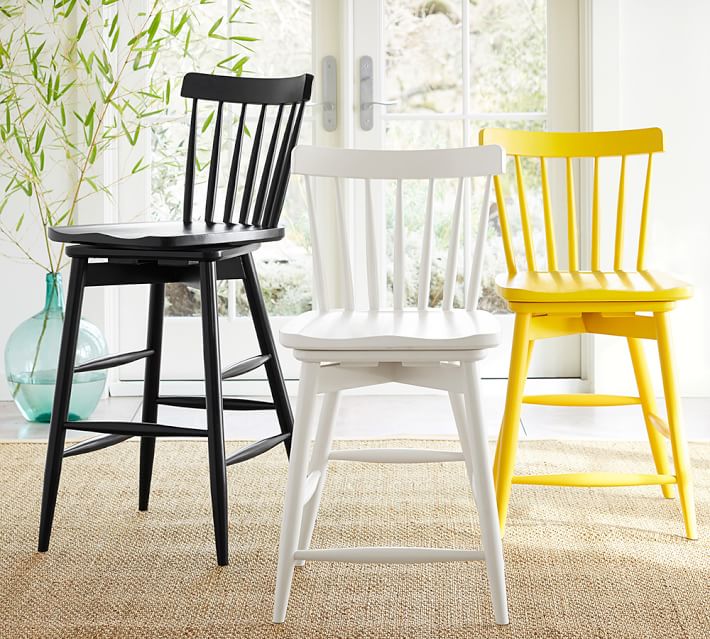 Tilden Spindle Back Swivel Bar Stool Pottery Barn