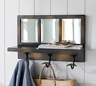 Entryway Mirror Pottery Barn Eagan Bronze Windowpane Entryway Mirror With Hooks