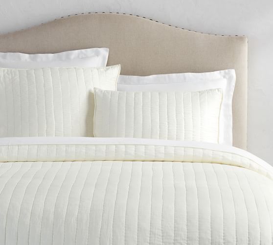 Cotton Silk Channel Quilt & Sham Ivory Pottery Barn