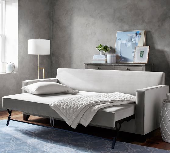 Cameron Roll Arm Upholstered Pull Up Platform Sleeper Sofa Pottery Cameron Roll Arm Upholstered Pull Up Platform Sleeper Sofa