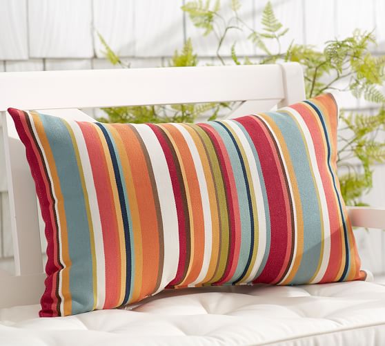 Giorgia Stripe Indoor Outdoor Lumbar Pillow Pottery Barn Giorgia Stripe Indoor Outdoor Lumbar Pillow