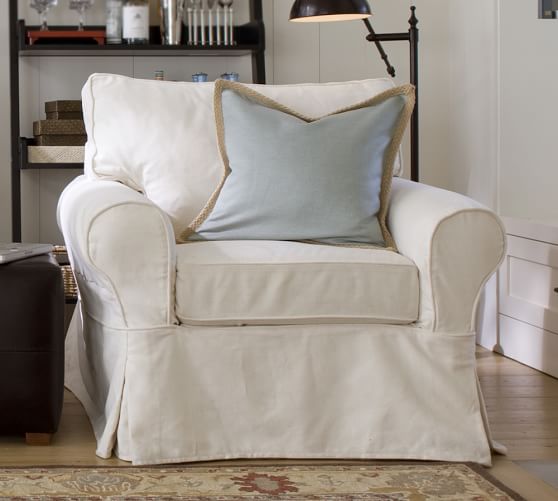 Pb Basic Slipcovered Armchair Pottery Barn Pb Basic Slipcovered Armchair