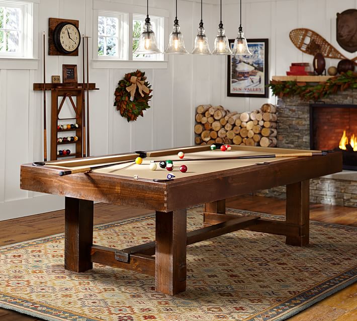 Pottery Barn Pool Table Rustic Mahogany