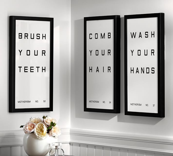 Bathroom Sign Framed Prints Pottery Barn