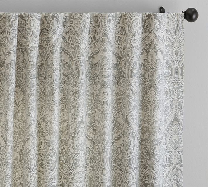 Mackenna Paisley Drape Taupe Pottery Barn