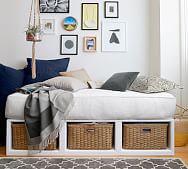 Daybed Cover Pottery Barn Stratton Storage Platform Daybed With Baskets