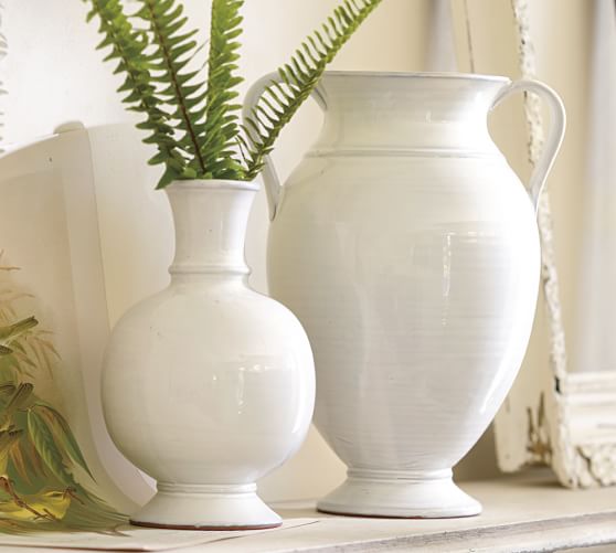 Rustic White Vases Pottery Barn