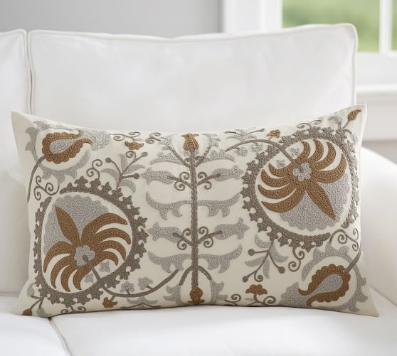 Veronica Suzani Lumbar Pillow Cover Pottery Barn