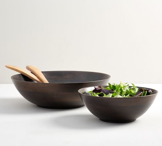 Ebony Wood Salad Bowls Pottery Barn