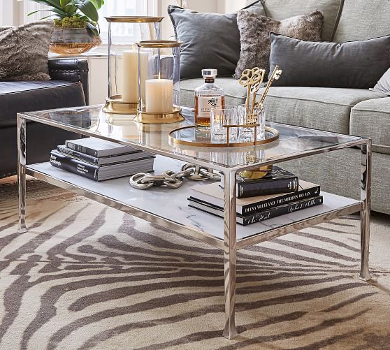 Tanner Marble Rectangular Coffee Table Pottery Barn Tanner Marble Rectangular Coffee Table