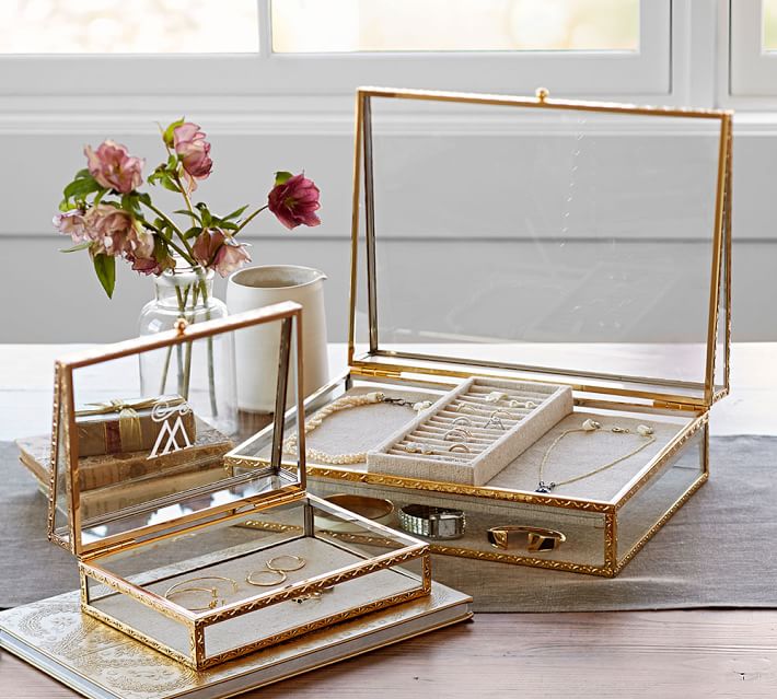 Antique Gold Jewelry Boxes Pottery Barn - Antique Gold Jewelry Boxes Pottery Barn