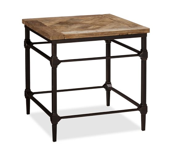 Parquet Reclaimed Wood End Table Pottery Barn Start 360 Product Viewer