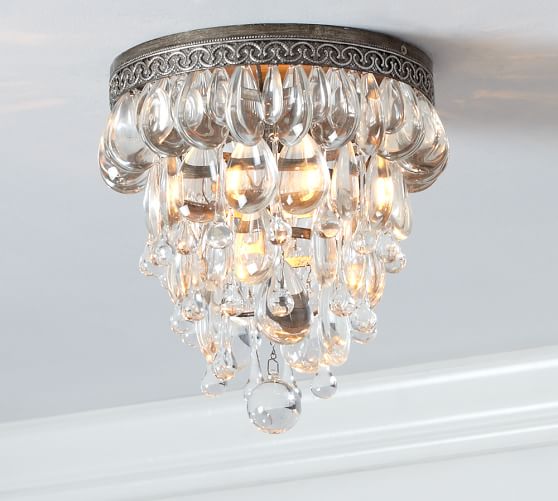 Clarissa Crystal Drop Flush Mount | Pottery Barn