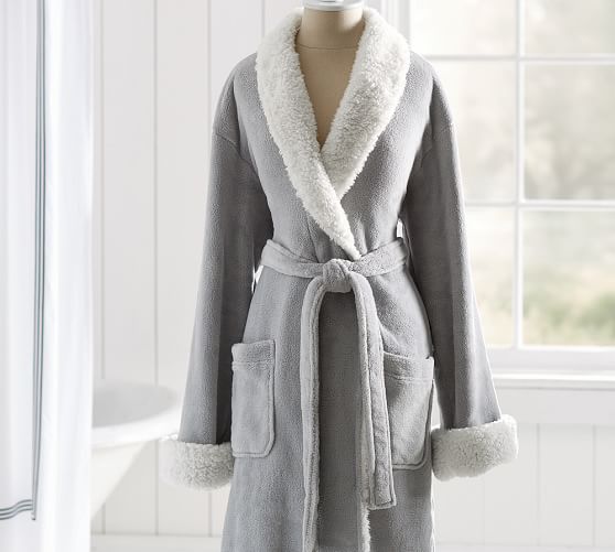 cozy sherpa robe pottery