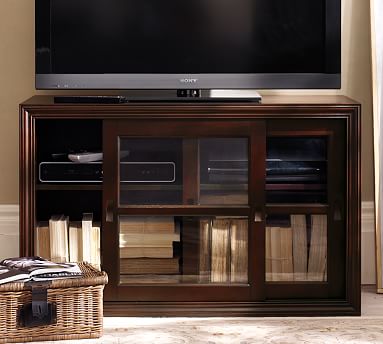 Entertainment Cabinet With Gl Doors Zef Jam Winslow Gl Door Media Stand Pottery Barn