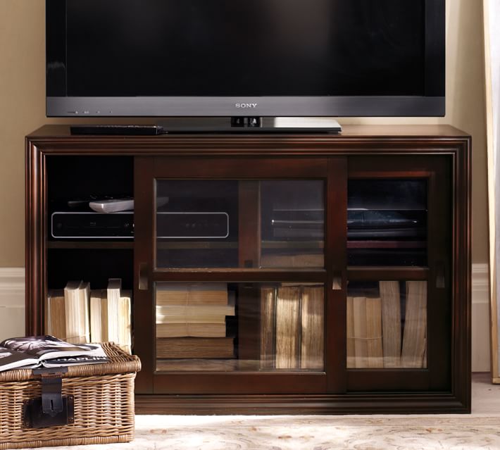 Winslow Gl Door Media Stand Pottery Barn