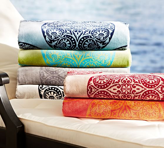 Greta Medallion Jacquard Beach Towel Pottery Barn Greta Medallion Jacquard Beach Towel