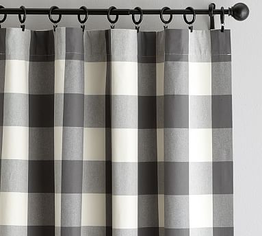 Buffalo Check Curtain Gray Pottery Barn